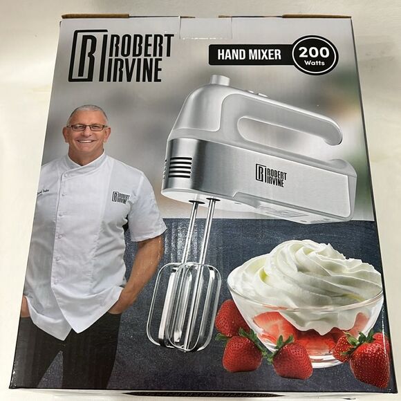 Robert Irvine Handheld Electric Mixer 200 Watts 5 Speed Compact Storage Case New - Picture 3 of 6